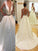 V-neck Court Train A-Line/Princess Satin Sleeveless Wedding Dresses