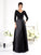 Satin A-Line/Princess of V-neck 3/4 Long Sleeves Beading Mother the Bride Dresses