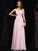 A-Line/Princess Beading Sleeveless V-neck Long Chiffon Dresses