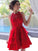 Jewel Lace Sleeveless A-Line/Princess Short/Mini Chiffon Dresses