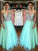 Floor-Length V-Neck A-Line/Princess Sleeveless Tulle Beading Dresses