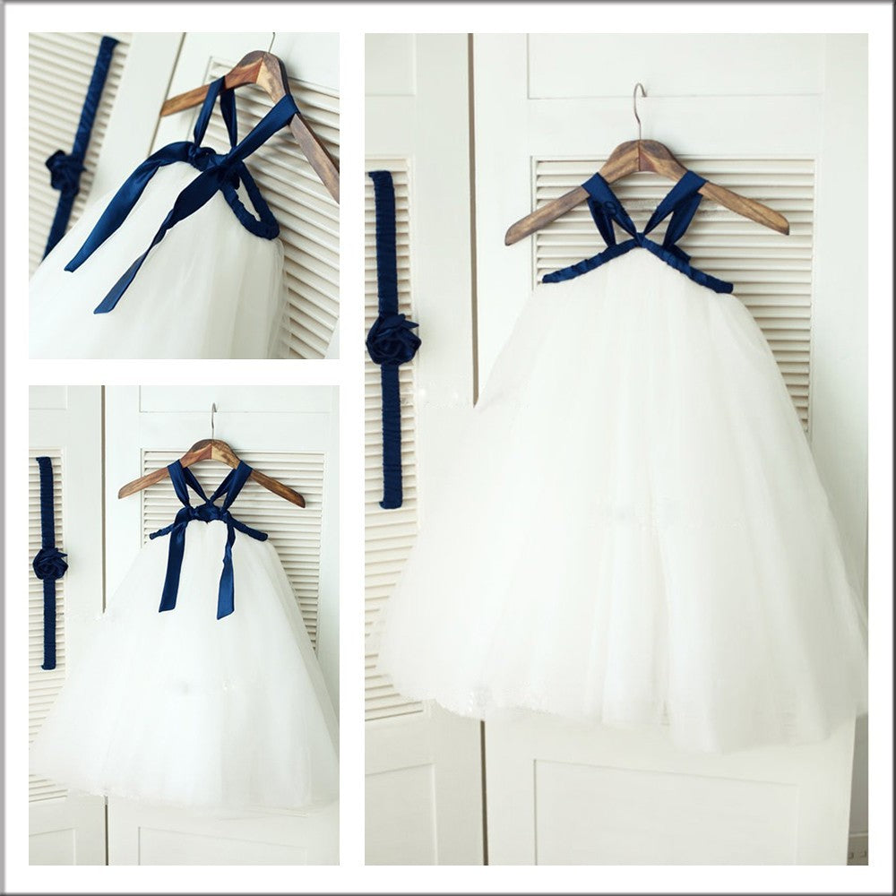 Straps Long A-Line/Princess Tulle Spaghetti Sleeveless Flower Girl Dresses