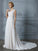 A-Line/Princess Chiffon Sleeveless V-neck Court Train Wedding Dresses