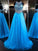 Train A-Line/Princess Sweep/Brush Sleeveless Jewel Beading Tulle Dresses