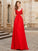 A-Line/Princess Floor-Length Straps Sleeveless Applique Chiffon Dresses