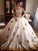 Gown Long Scoop Ball Court Train Sleeves Tulle Wedding Dresses