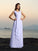 V-neck Pleats A-Line/Princess Long Sleeveless Chiffon Beach Wedding Dresses