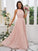 Halter Sleeveless Ruffles A-Line/Princess Chiffon Floor-Length Bridesmaid Dresses