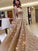 Sequins A-Line/Princess Off-the-Shoulder Sleeves Long Ruffles Floor-Length Dresses