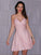 Ruched Sleeveless V-neck A-Line/Princess Short/Mini Homecoming Dresses