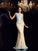 Trumpet/Mermaid Applique Bateau Sleeveless Long Satin Dresses