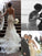 Court Trumpet/Mermaid Spaghetti Straps Tulle Train Lace Sleeveless Wedding Dresses