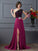 One-Shoulder Lace Sleeveless A-Line/Princess Long Chiffon Dresses