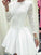 Sleeves A-Line/Princess Lace Scoop Long Chiffon Short/Mini Dresses