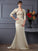 Satin Mother of Sleeveless Long Strapless Trumpet/Mermaid Applique the Bride Dresses