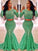Scoop Ruffles Long Lace Trumpet/Mermaid Sweep/Brush Train Sleeves Two Piece Dresses