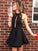Jewel Sleeveless A-Line/Princess Short/Mini Satin Dresses