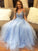 Off-the-Shoulder Tulle Floor-Length A-Line/Princess Sleeveless Beading Dresses