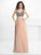Paillette V-neck Sleeveless A-Line/Princess Long Chiffon Dresses