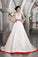 Long Sleeveless Beading A-Line/Princess Embroidery V-neck Satin Wedding Dresses