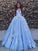 Ball Off-the-Shoulder Tulle Sleeveless Gown Applique Sweep/Brush Train Dresses