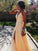 V-neck Sleeveless A-Line/Princess Floor-Length Ruffles Chiffon Dresses