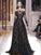 Long Off-the-Shoulder A-Line/Princess Lace Sleeves Sweep/Brush Train Dresses