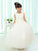 Organza Sleeveless A-line/Princess Long Sash/Ribbon/Belt Scoop Flower Girl Dresses