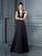 Straps A-Line/Princess Lace Sleeveless Long Satin Dresses