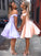 Sleeveless Off-the-Shoulder Ruffles A-Line/Princess Satin Short/Mini Homecoming Dress