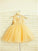 Tea-Length Scoop Sleeveless A-line/Princess Tulle Lace Flower Girl Dresses