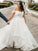 Ruffles Organza Sleeveless A-Line/Princess Train Plus Sweep/Brush Off-the-Shoulder Size Wedding Dresses
