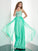 Beading Halter Applique Sleeveless A-Line/Princess Long Chiffon Dresses