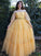 Off-the-Shoulder A-Line/Princess Long Tulle Beading Sleeves Floor-Length Dresses