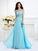 Sleeveless A-Line/Princess Beading V-neck Long Chiffon Dresses