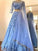 Sleeves Floor-Length 3/4 A-Line/Princess Applique Tulle Scoop Two Piece Dresses