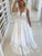 Floor-Length Sleeveless A-Line/Princess V-Neck Lace Tulle Dresses