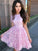 Applique Sleeveless A-Line/Princess Neck Organza Sheer Short/Mini Homecoming Dresses