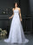 Applique Long Strapless Sleeveless A-Line/Princess Satin Wedding Dresses