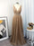 A-Line/Princess Ruffles V-neck Sleeveless Floor-Length Dresses