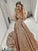 Sequins A-Line/Princess Spaghetti Straps Ruffles Sleeveless Court Train Dresses