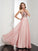 Sleeveless Strapless Paillette A-Line/Princess Long Chiffon Dresses