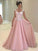 Sweetheart Sleeveless Floor-Length A-Line/Princess Applique Tulle Dresses