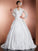 V-neck A-Line/Princess Sleeves Applique Long Long Satin Wedding Dresses