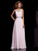 Sleeveless A-Line/Princess Scoop Beading Long Chiffon Dresses
