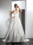 Long Flower A-Line/Princess Hand-Made Sleeveless Halter Satin Wedding Dresses