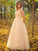 Ruched V-neck A-Line/Princess Sleeveless Floor-Length Dresses
