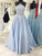 Halter Sleeveless A-Line/Princess Floor-Length Satin Dresses