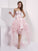 Beading Sleeveless High Low Strapless A-Line/Princess Organza Homecoming Dresses