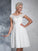 Short Ruched Short Neck Sheer Sleeves A-Line/Princess Chiffon Wedding Dresses